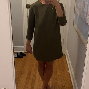 Olive green shift dress